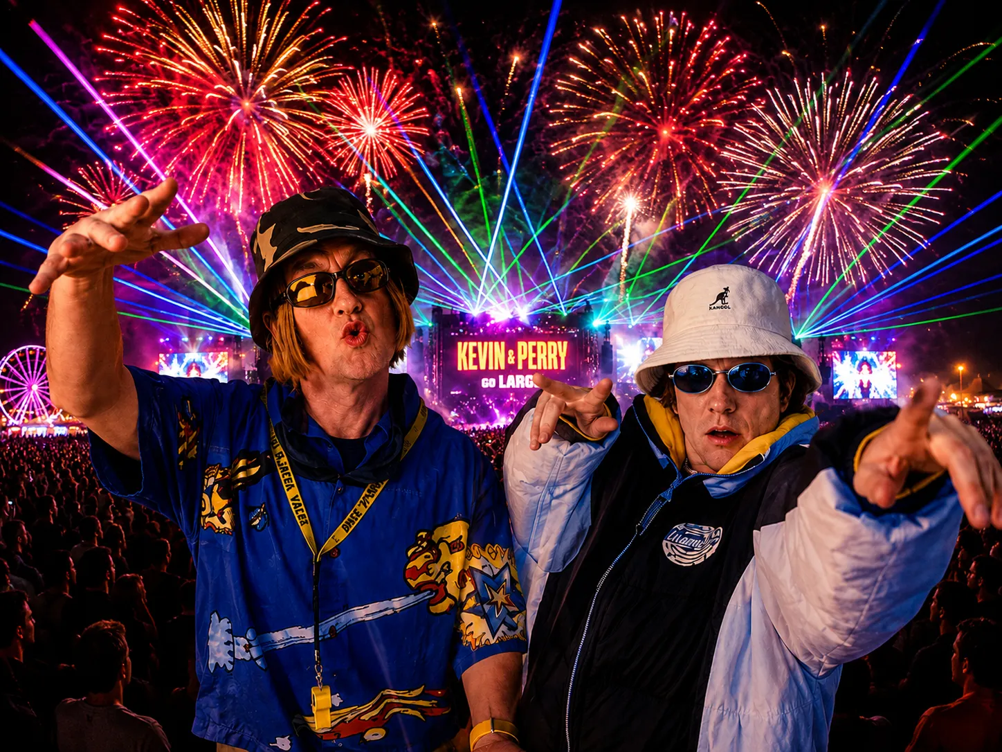 Kevin and Perry DJ set on the live stage